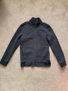 Lululemon Post-Run Jacket Black Full-Zip Mock Neck Size Small